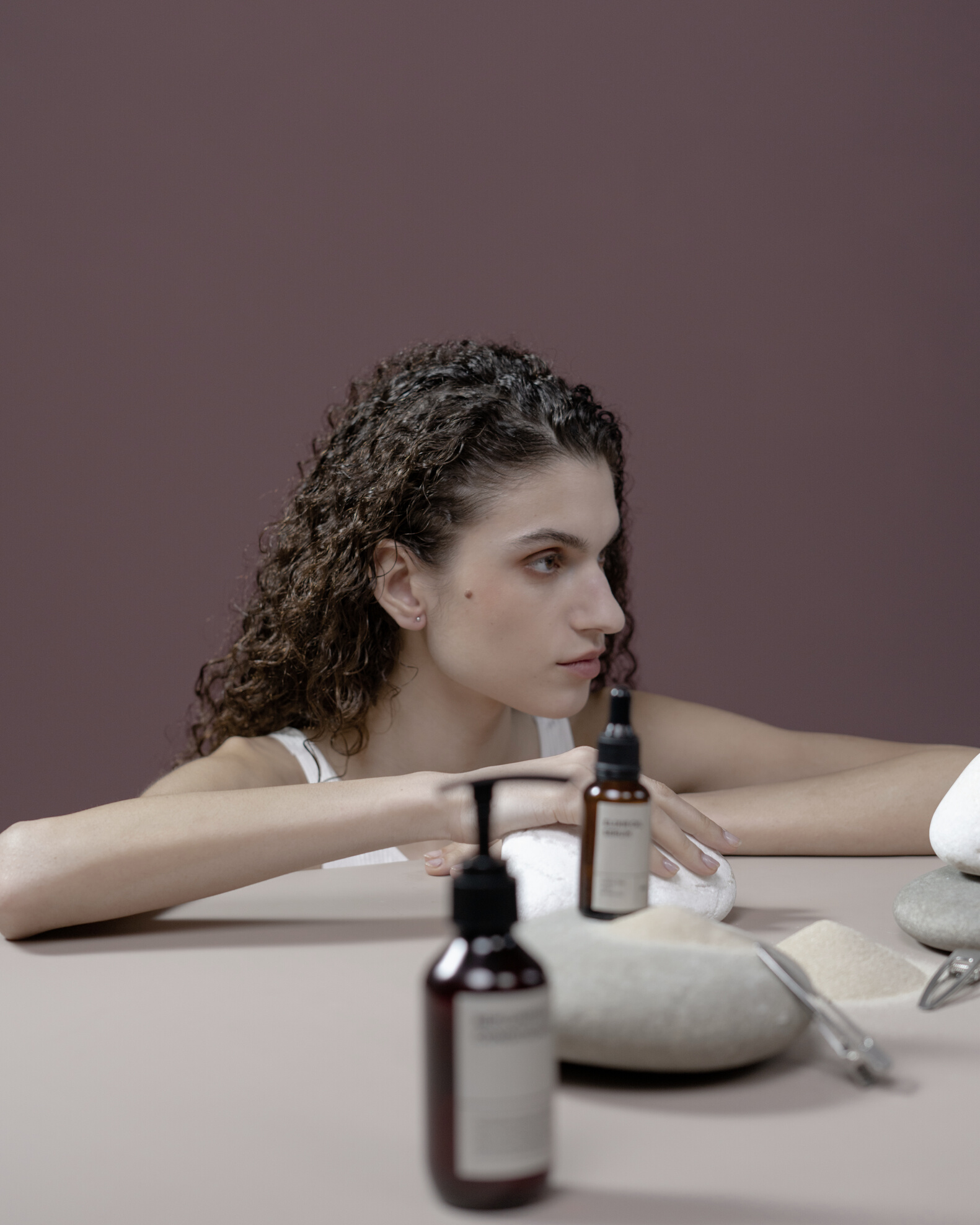 Woman with Curly Hair